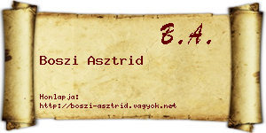 Boszi Asztrid névjegykártya